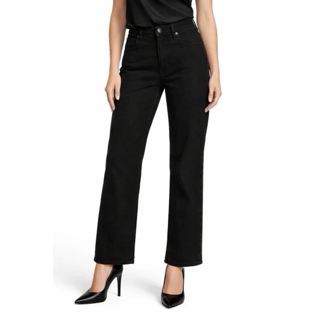 rag & bone black THE SHANNON RELAXED STRAIGHT FULL jeans size 23